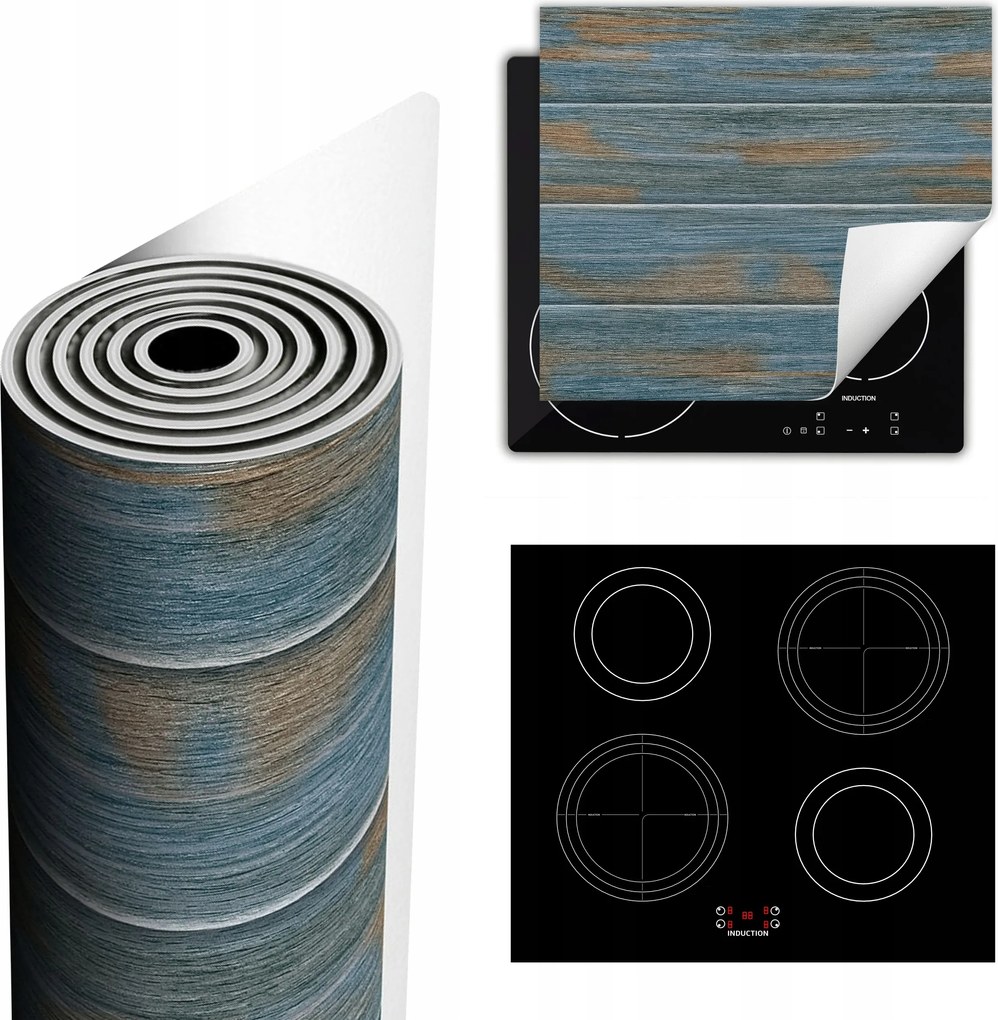 Tűzhelyvédő Szőnyeg Több Helyet Biztosít 60x52 kék fa