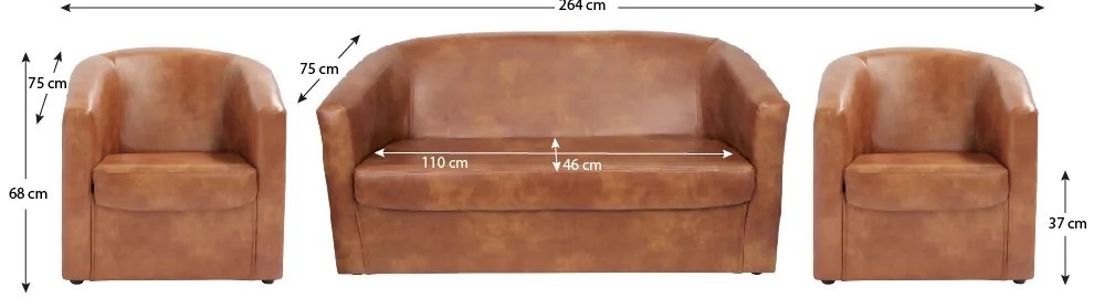 Cuba II NEW 4 személyes ülőgarnitúra Konyak N