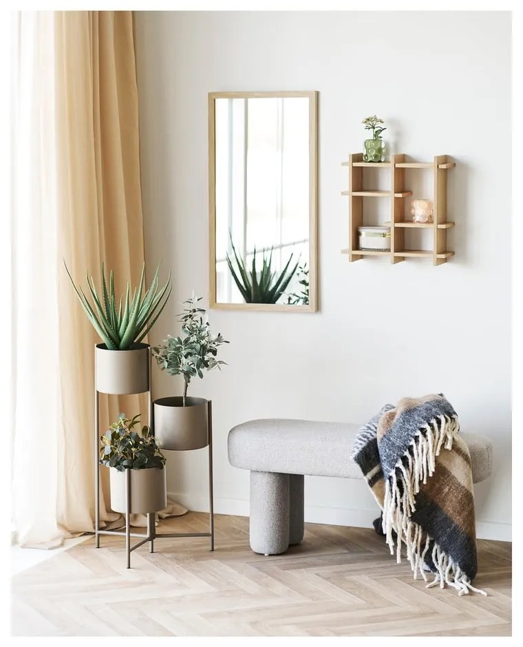 Natúr színű többszintes fali polc tölgyfa dekorral 40 cm Olsberg – House Nordic