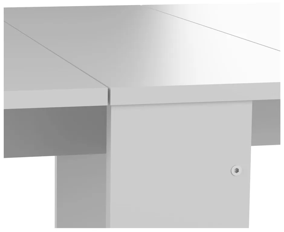 Bővíthető étkezőasztal fehér asztallappal 76x28 cm Papillon – TemaHome
