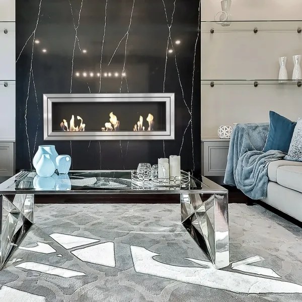 Kratki JULIET/1800/TUV - Beépíthető BIO kandalló JULIET 65x180 cm 3x2,5kW króm