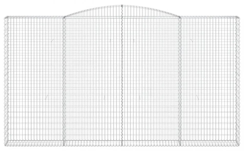 7 db íves horganyzott vas gabion kosár 400x30x220/240 cm