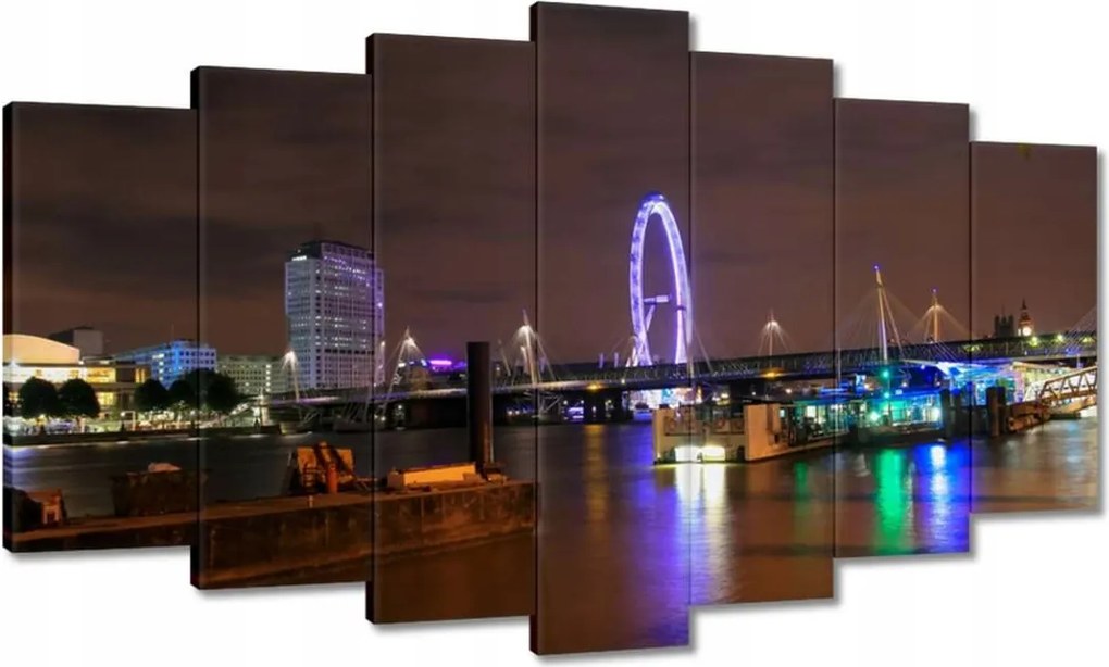 Vászonkép 140x80 Lila London Eye