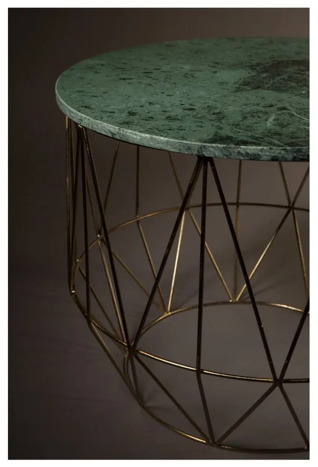 Tárolóasztal márvány lappal, ⌀ 51 cm - Dutchbone