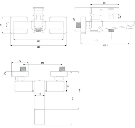 OMNIRES PM7430CR - Fürdőcsap PARMA fényezett króm
