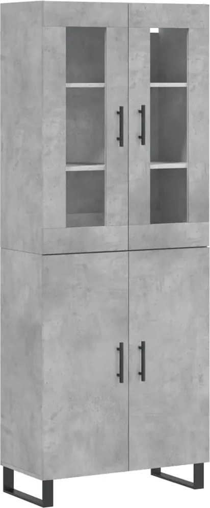 vidaXL betonszürke szerelt fa magasszekrény 69,5 x 34 x 180 cm