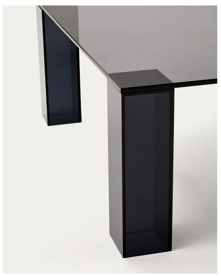 Sötétszürke üveg dohányzóasztal 85x85 cm Adularia – Kave Home