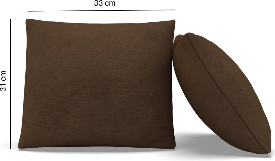Dekoratív párna, 2 db, hab töltet, szövet anyag, barna