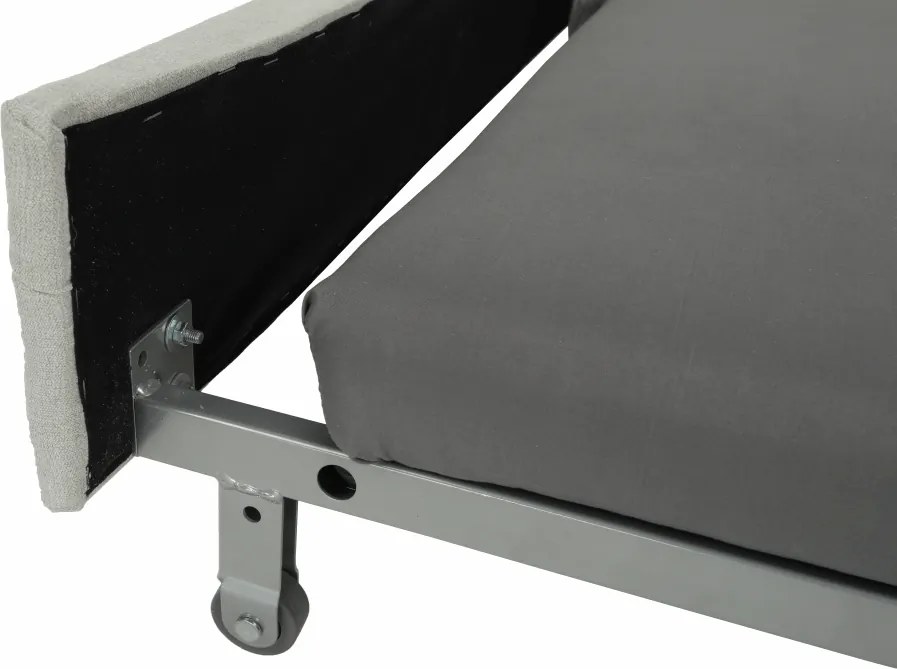 Ülőgarnitúra tárolóhellyel, világosszürke, szövet, balos, BUTON R