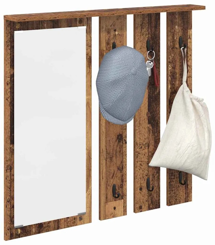 Fali Kabáthorog polcokkal Régi fa 84 x 10 x 80 cm Faanyag