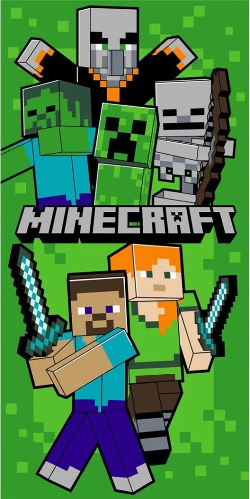 Minecraft Swordfight fürdőlepedő, strand törölköző 70x140cm (Fast Dry)