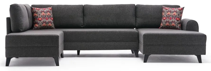 Antracitszürke sarokkanapé (U alakú) Belen – Balcab Home