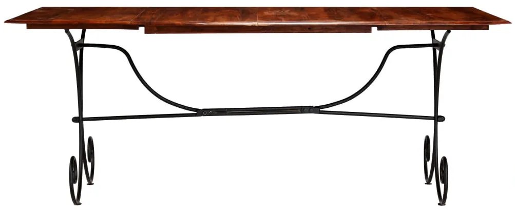 Tömör fa étkezőasztal mézszínű felülettel 200 x 100 x 76 cm