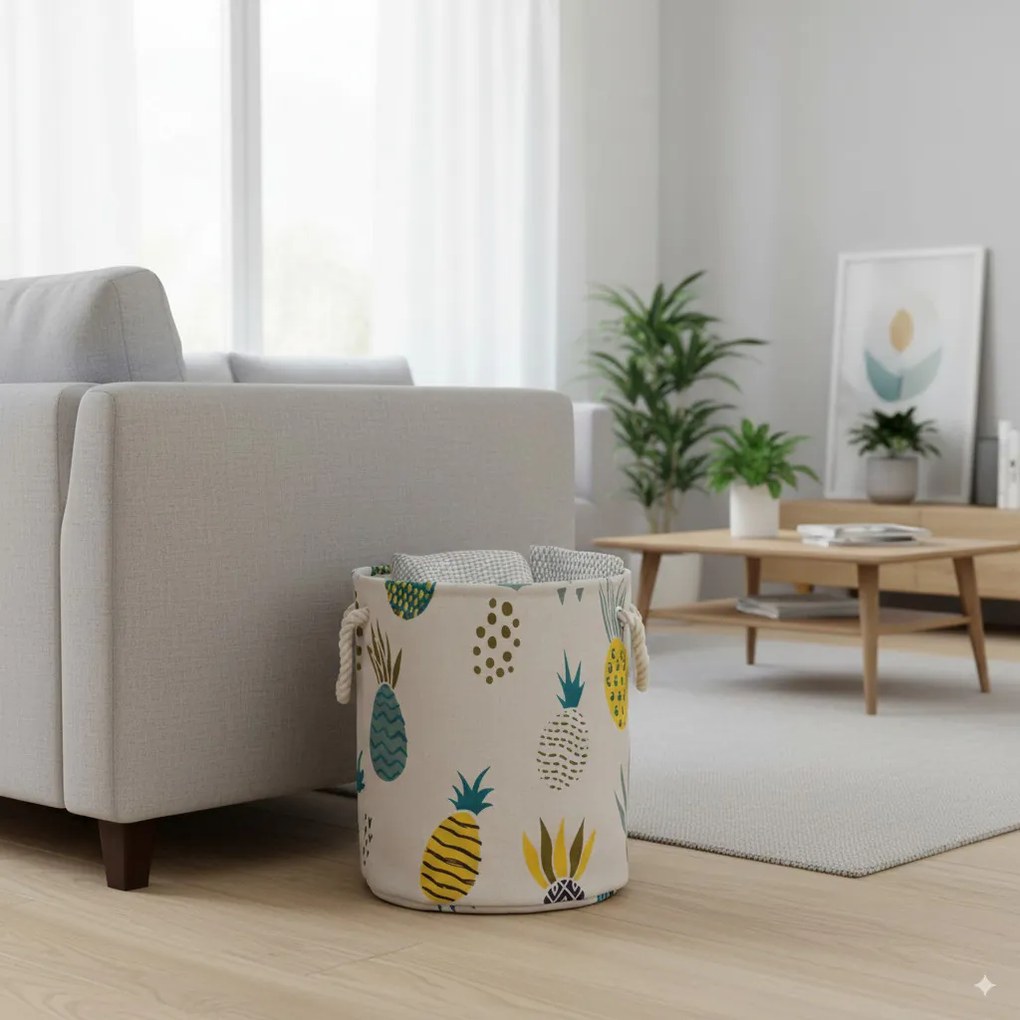 Pöttyös tároló kosár 25 x 30 cm - s méret