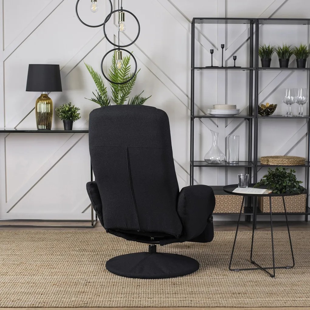 Modern Fotel Fekete Szövet Kárpittal. TONY