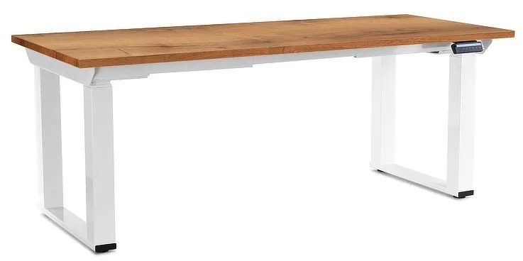 OfficeTech Strong állítható magasságú asztal 180 x 80 cm, fehér alap, arany tölgy