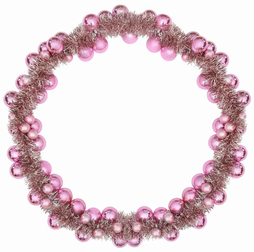 Karácsonyi gömb girland Rózsaszín 186 cm Polisztirol