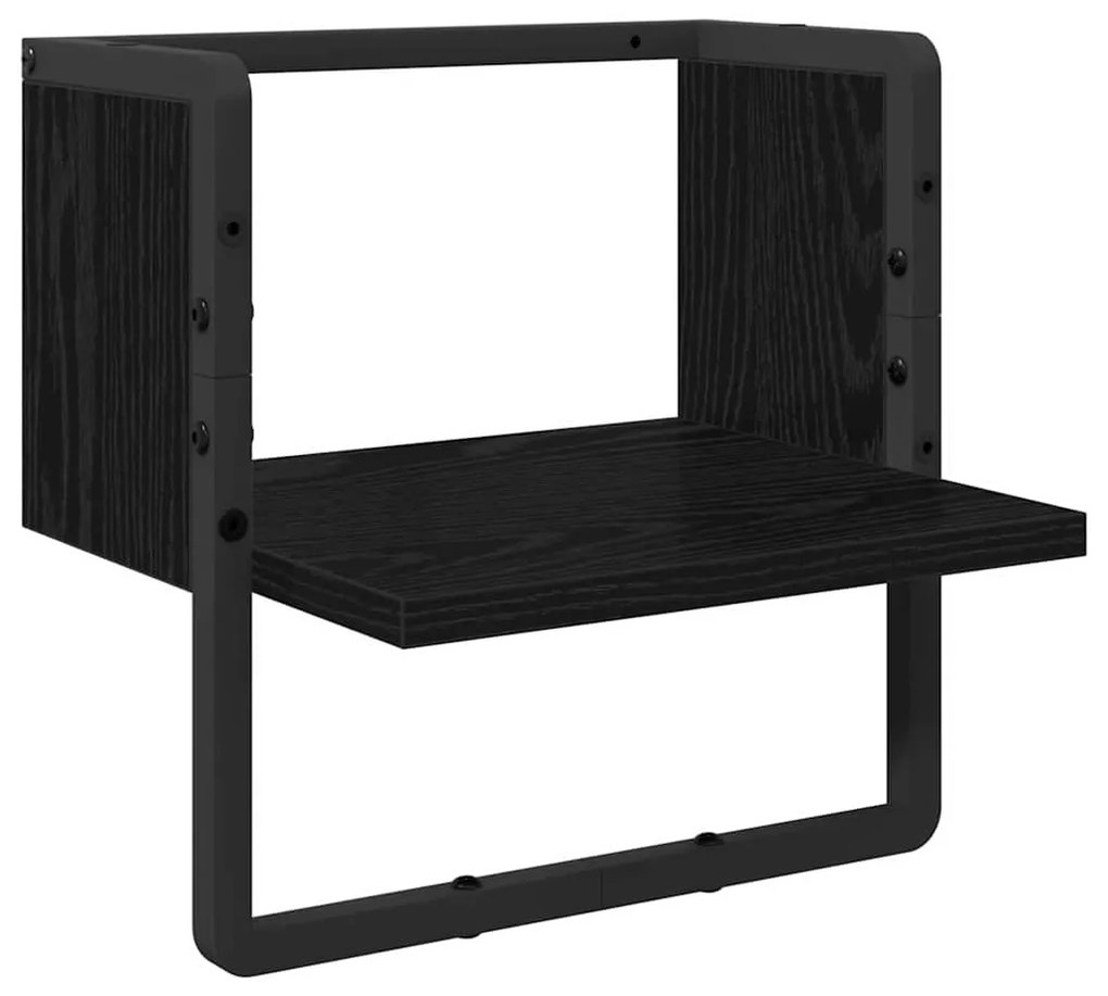 Falpolc polcokkal Fekete tölgy 30 x 25 x 30 cm Faanyag