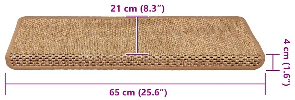 15 db szizál hatású öntapadó lépcsőszőnyeg 65x21x4 cm