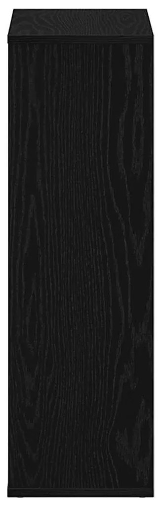 fekete tölgy szerelt fa könyvespolc 50x25x80 cm