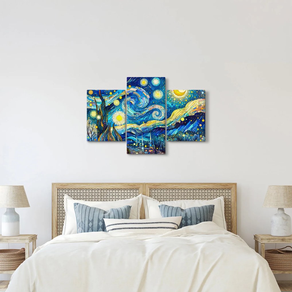 Kép – Csillagos éjszaka mozaikja (90x60 cm)
