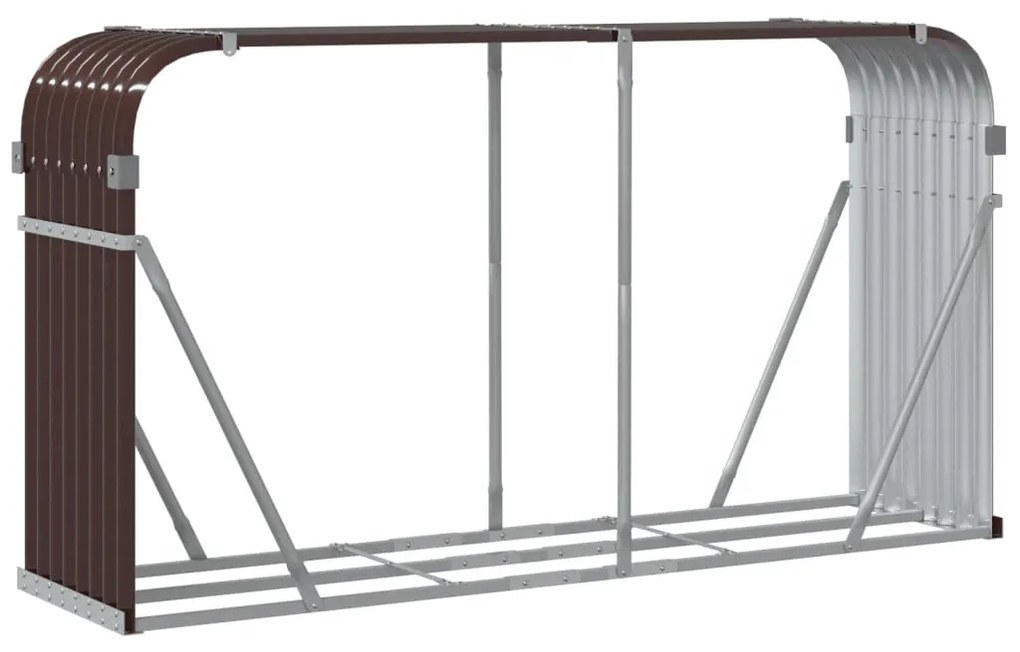vidaXL barna horganyzott acél rönktartó 180x45x100 cm