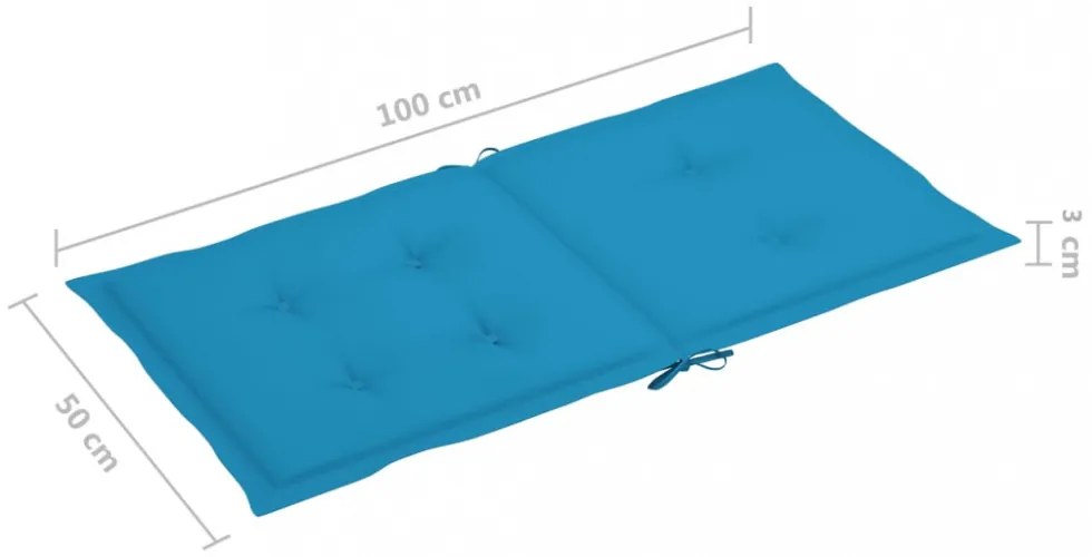 6 db kék oxford szövet háttámlás székpárna 100x50x3 cm