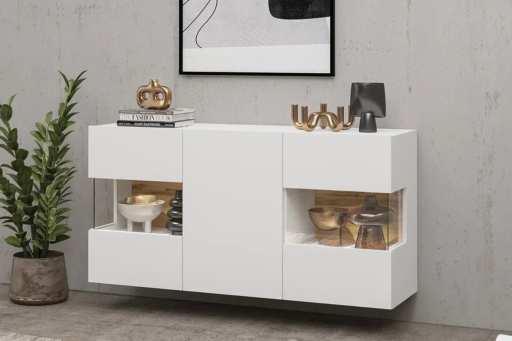 Vitrin Avernic 25-ös típus (fehér + wotan tölgy). Akció -19%. 1042051