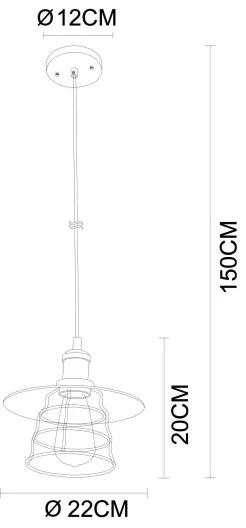 Globo 15086H - Csillár VIEJO 1xE27/60W/230V
