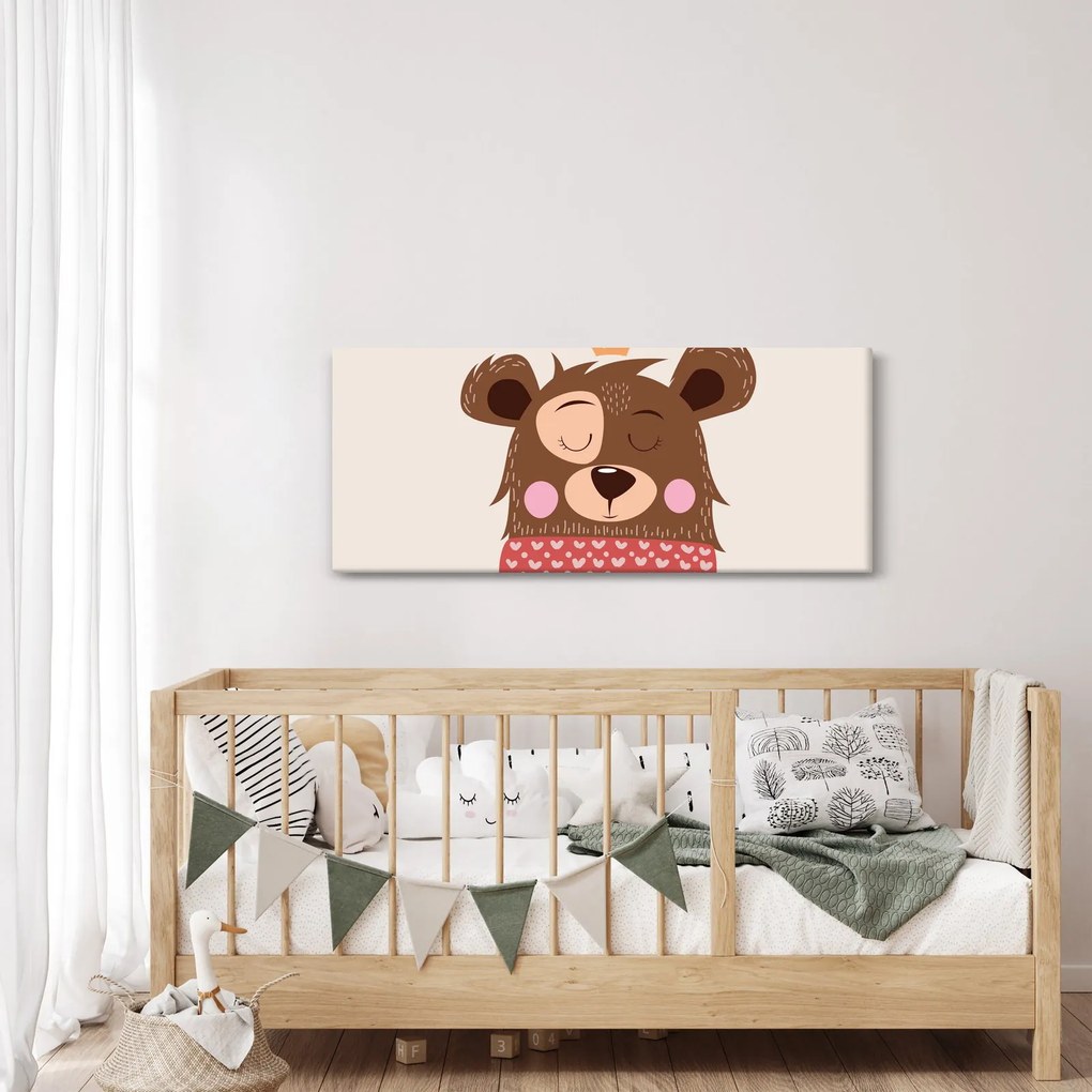 Kép - Teddy maci piros sállal (120x50 cm)