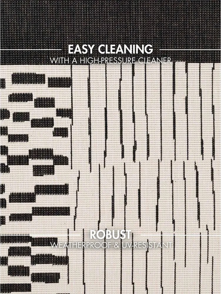 Fekete-krémszínű kültéri-beltéri szőnyeg 200x300 cm Haringey Acacia – Ted Baker