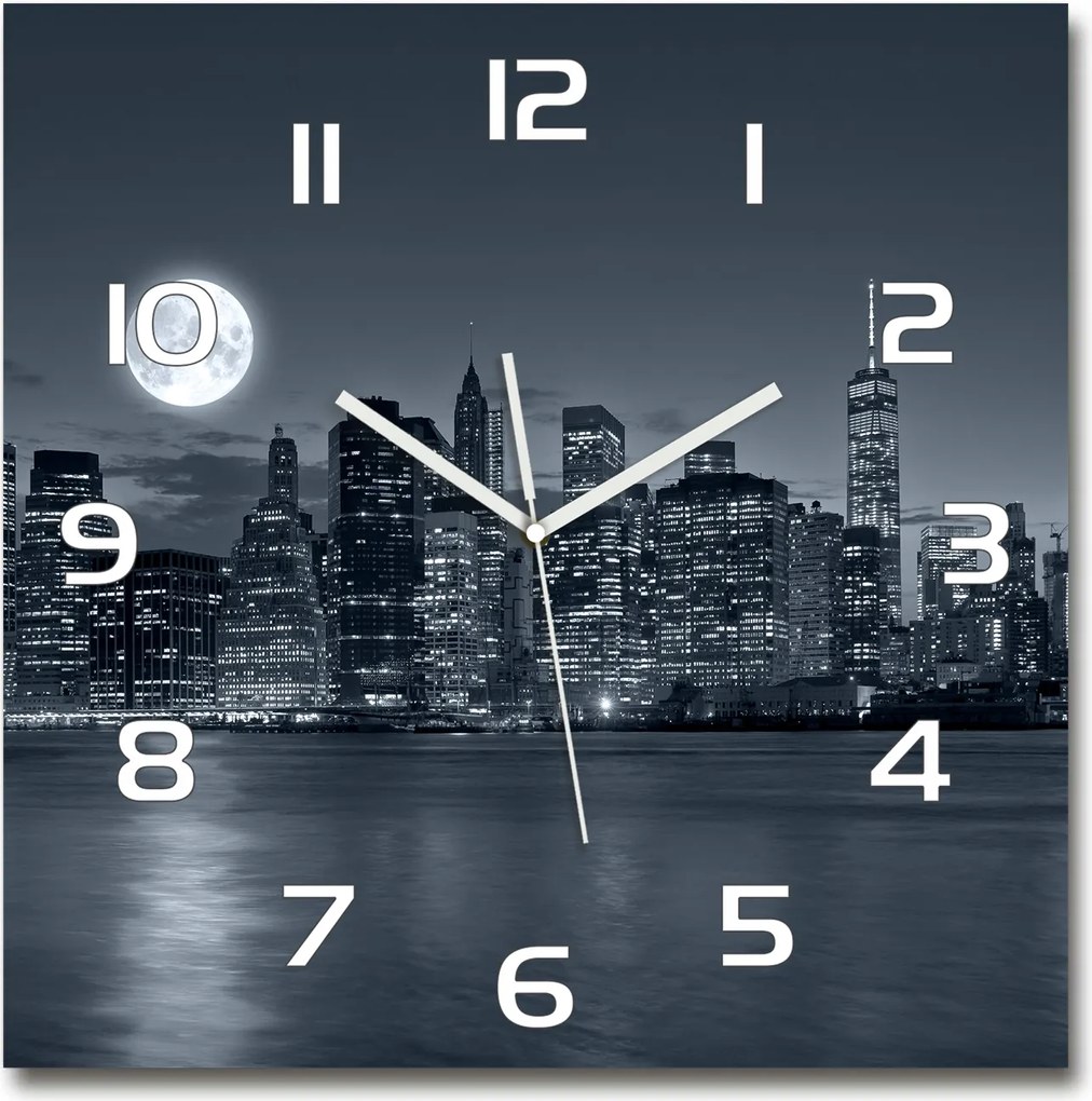 Üveg falióra, nagy New York éjszaka 60x60