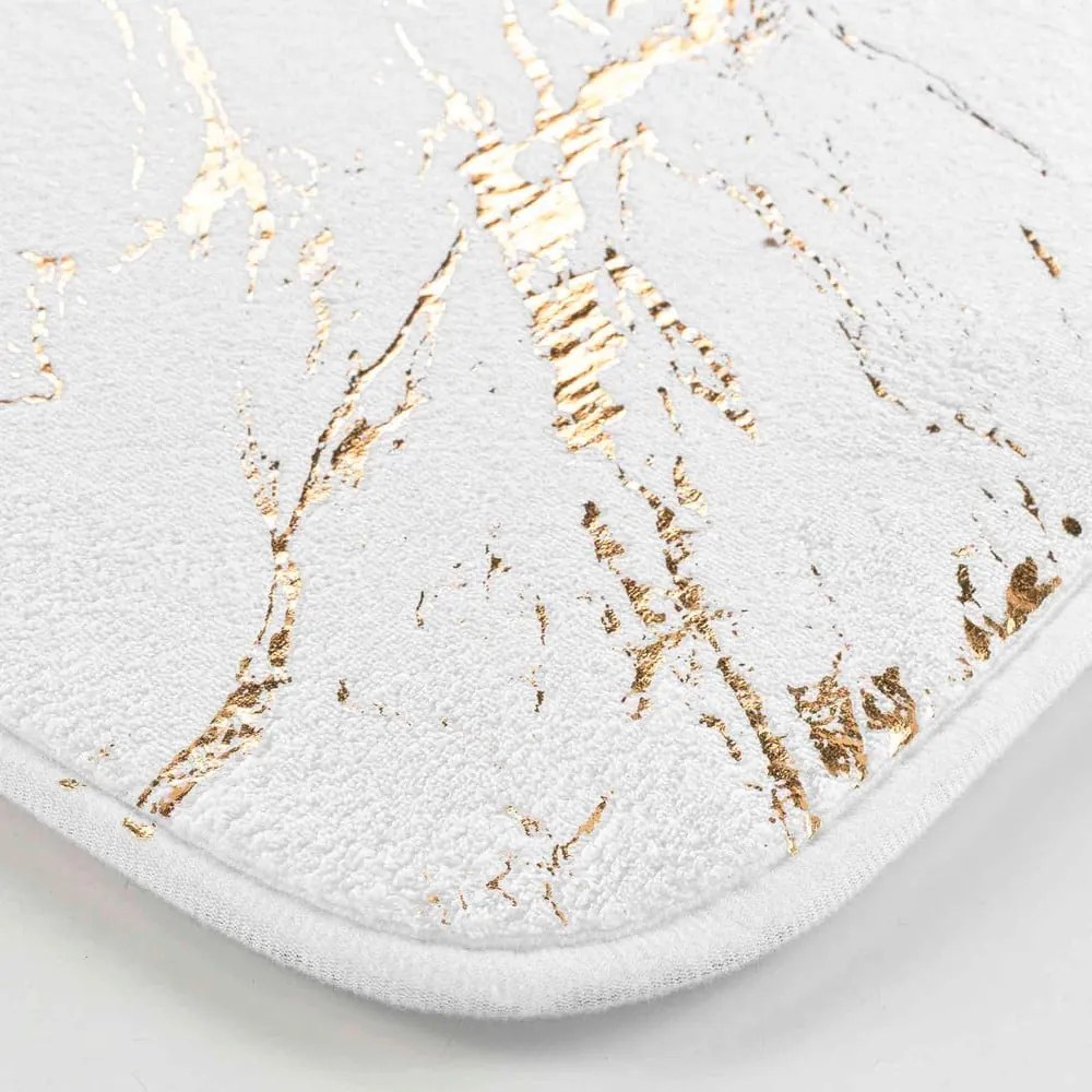 Fehér-aranyszínű fürdőszobai kilépő 45x45 cm Aquamarbre – douceur d'intérieur
