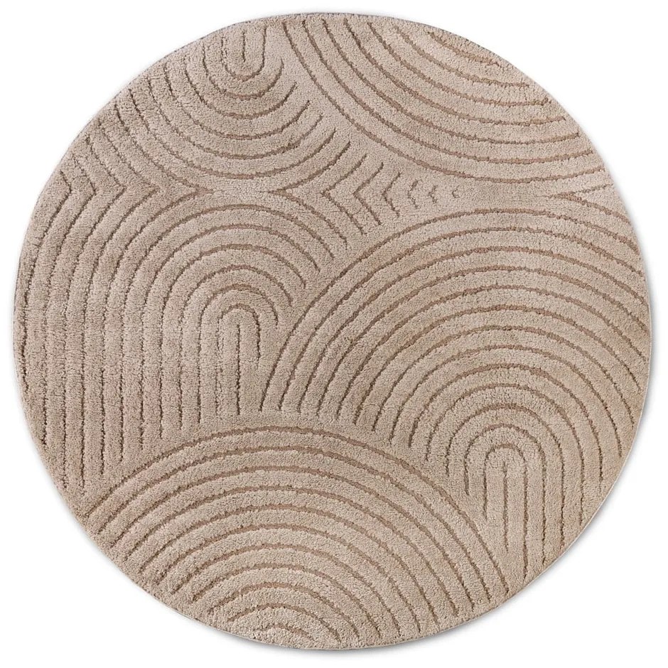 Szürkésbarna kerek szőnyeg ø 200 cm Panglao New York Taupe – Elle Decoration