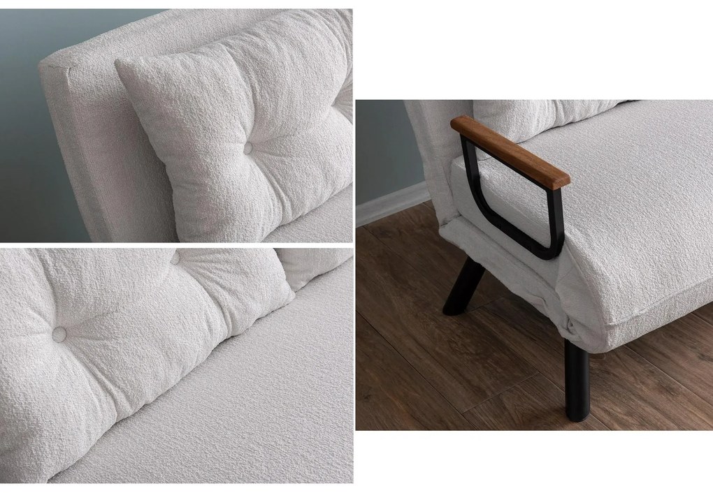 Kanapé futon Sandy (fehér). Akció -22%. 1101768
