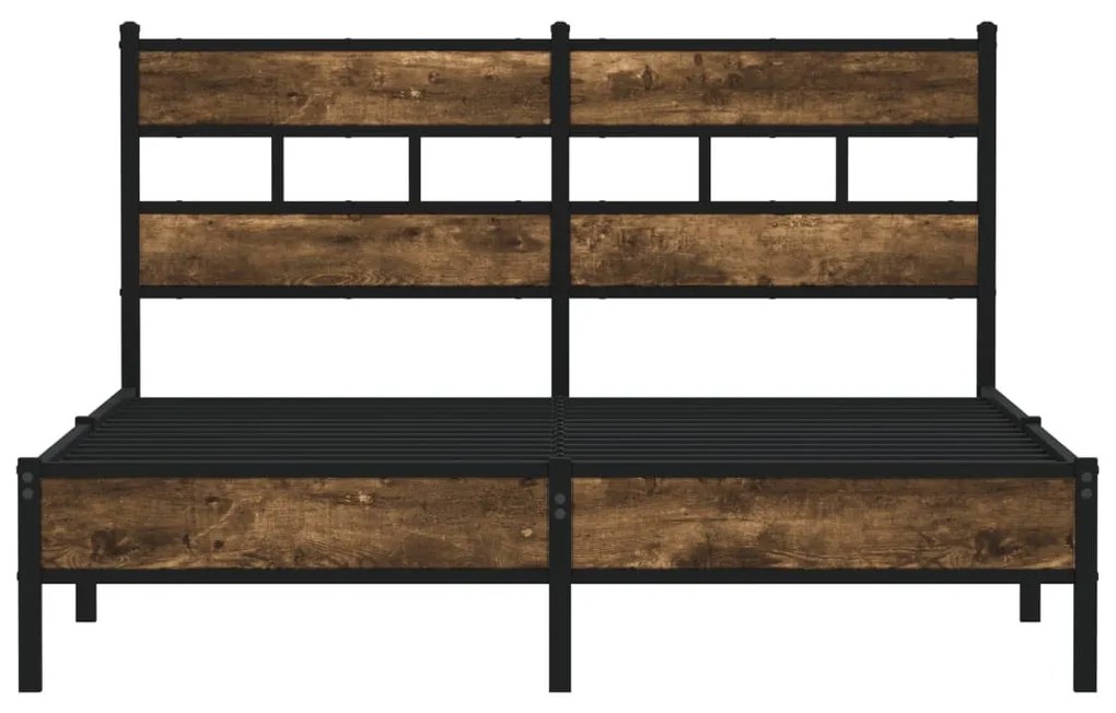 sonoma tölgy színű fejtámlás ágykeret matrac nélkül 150x200 cm