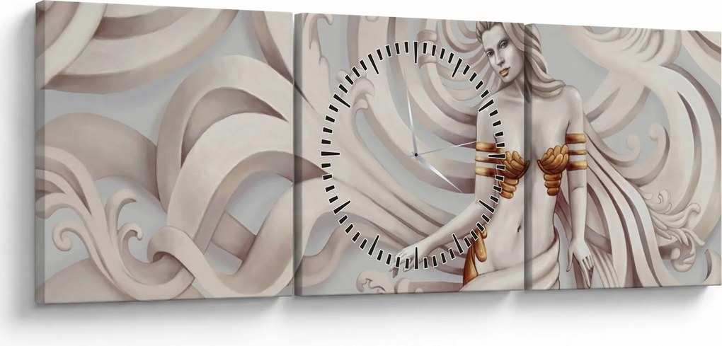Az istennő képe virágmotívummal (órával) (90x30 cm)