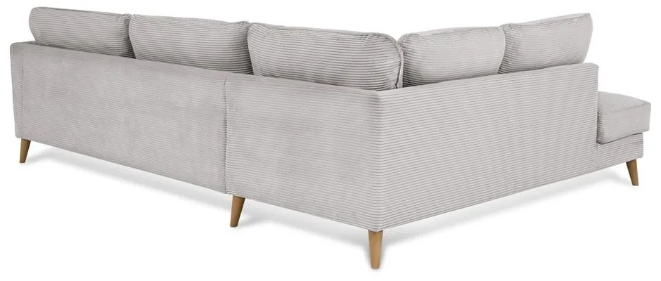 Világosszürke kordbársony sarokkanapé (bal oldali) Paris – Scandic