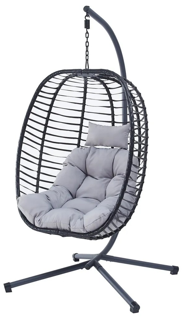 Autronic Függőszék, fém, polirattan, szürke, AZ-V1289 SzÜRKE