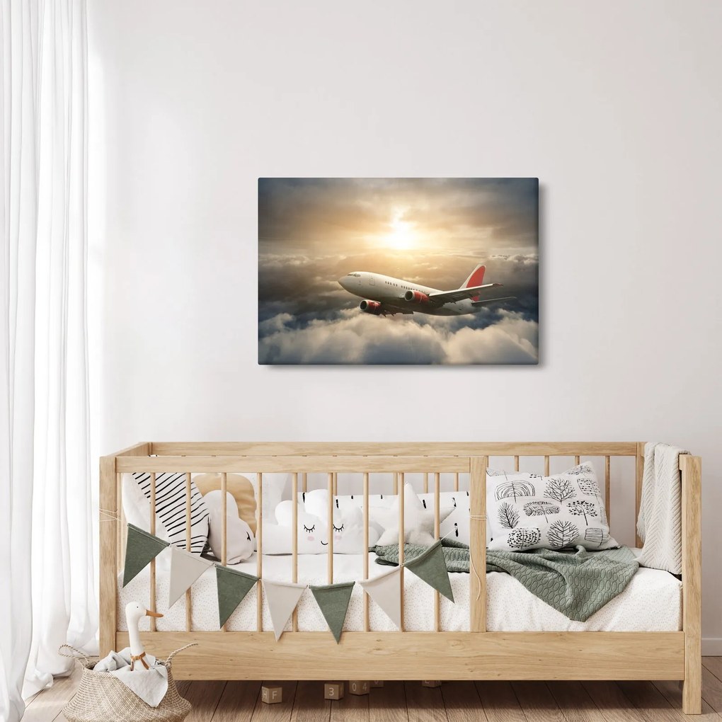 Kép - Repülőgép a felhőkben (90x60 cm)