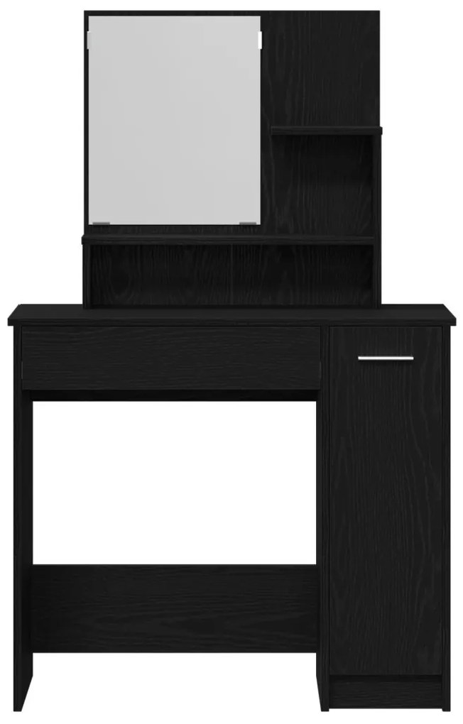 vidaXL Öltözködőasztal fiókkal Fekete tölgy 86,5 x 35 x 136 cm Faanyag