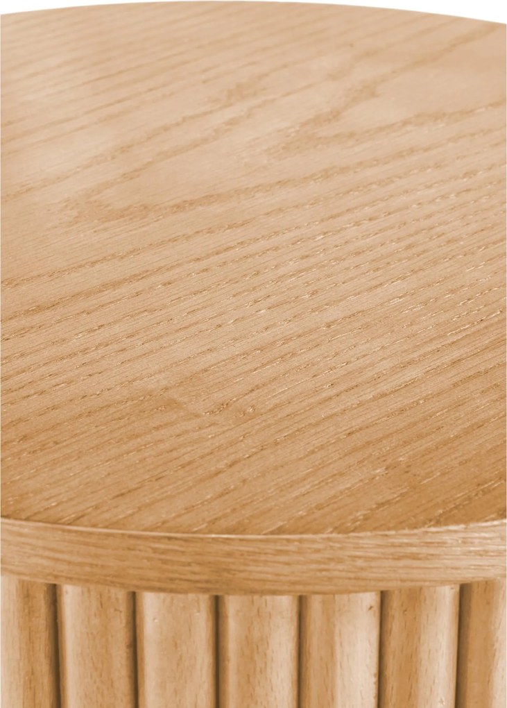 Tamis kerek dohányzóasztal 80 cm - natúr