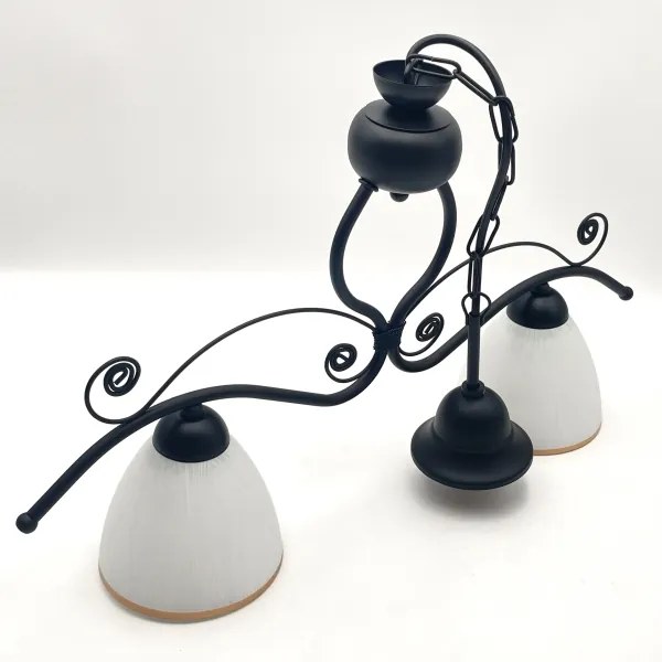 Csillár láncon RETRO 2xE27/60W/230V matt fekete