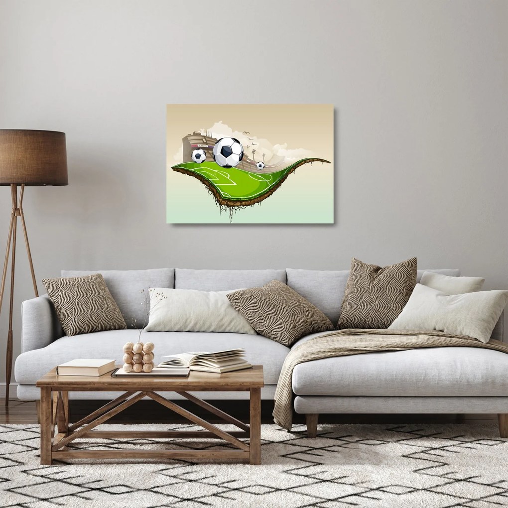 Kép - futballpálya (üvegen) (70x50 cm)