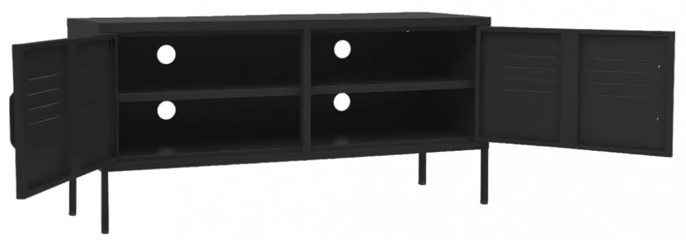 fekete acél TV-szekrény 105 x 35 x 50 cm