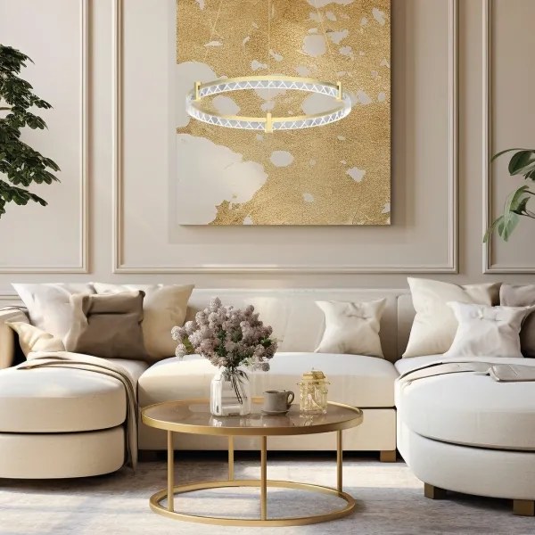 LED Csillár zsinóron ELEGANCE LED/36W/230V átm. 60 cm arany