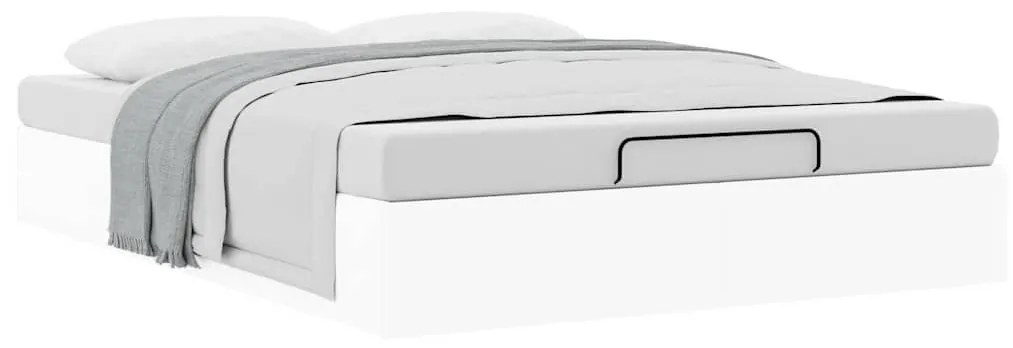 Ottomán ágykeret matrac nélkül fehér 140x190 cm műbőr