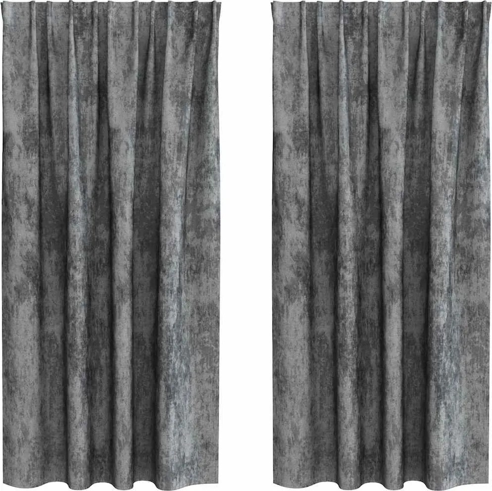 vidaXL Bársonyfüggönyök függönyökkel 2 pcs Szürke 175 x 140 cm Bársony