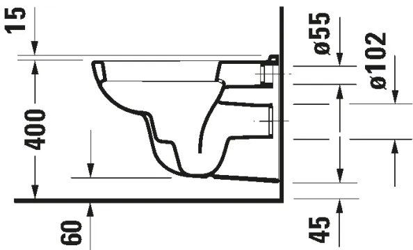 Duravit 25350900002 - Függesztett WC D-CODE kerámia/fényes fehér