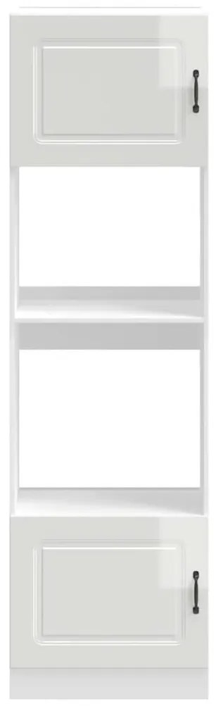 Kalmar 2 db fényes fehér színű szerelt fa sütőszekrények